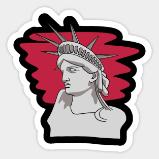 Statue of Liberty with Sunset Background Sticker